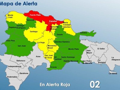 COE pone a Puerto Plata y Espaillat en alerta roja por vaguada