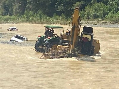 Crecida del río Nizao causa daños en Rancho Arriba
