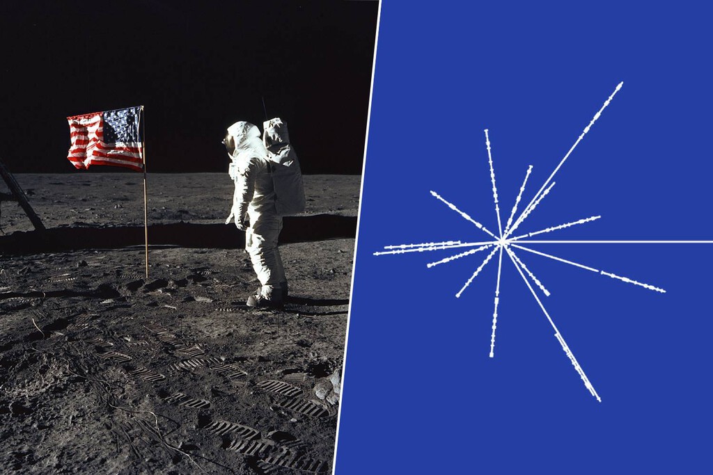 Hay una competición espontánea para diseñar la "bandera de la Humanidad". Y el mejor diseño es un grabado de la Pioneer