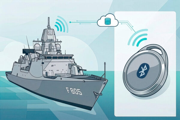 Millones en proteger una fragata de guerra. Un rastreador Bluetooth de pocos euros ha bastado para seguirla en tiempo real