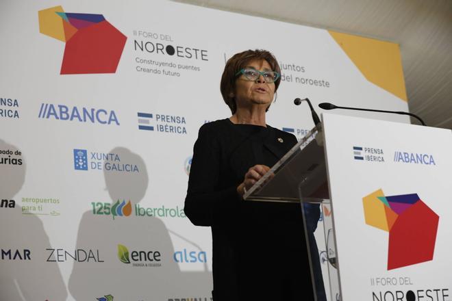 Carmen Moriyón, alcaldesa de Gijón, en el Foro del Noroeste:  "Necesitamos mejores conexiones ferroviarias y logísticas"