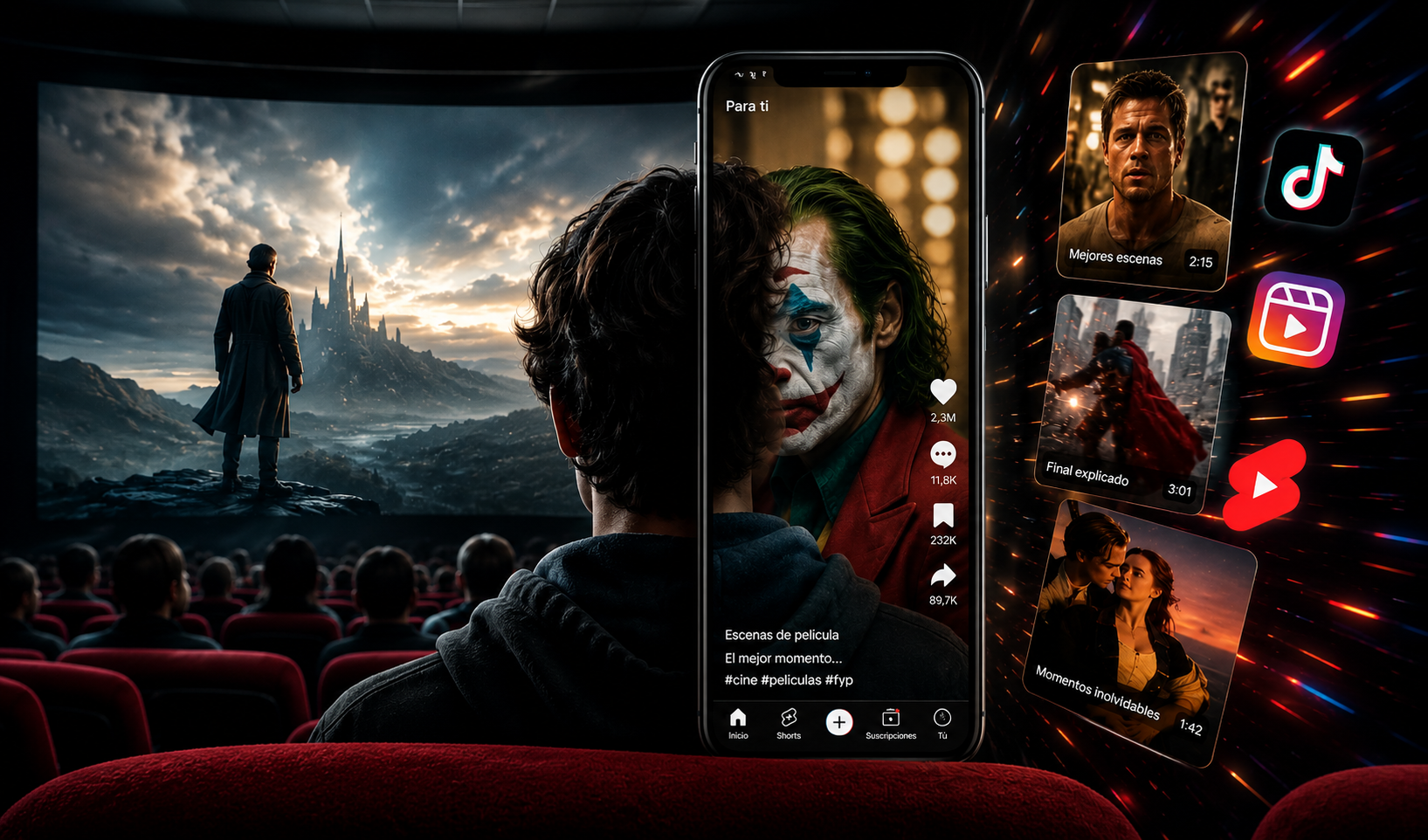 De Hollywood a TikTok: el cine convertido en clips de 30 segundos