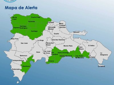 COE mantiene alerta verde en provincias por vaguada