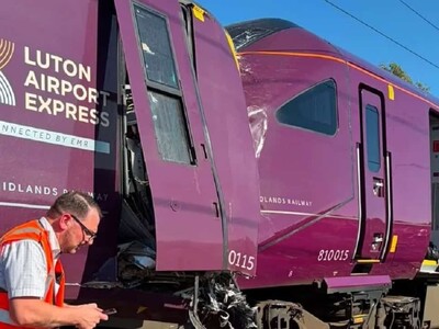 Colisión de trenes en Bedford, Inlgaterra