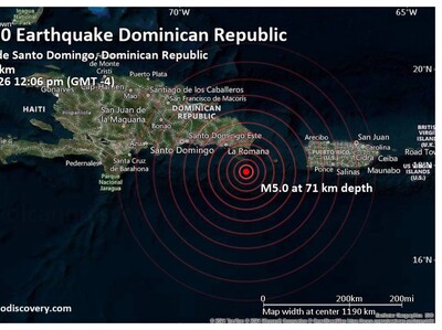 Sismo Verón Punta Cana de magnitud 5.0 no causa daños