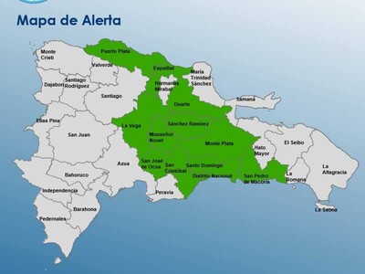Alerta verde por lluvias en República Dominicana
