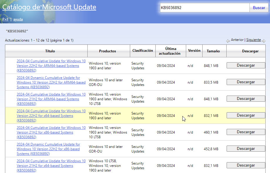 Cómo actualizar Windows mediante el Catálogo de Microsoft Update