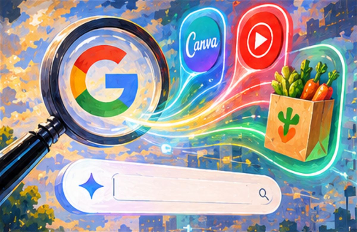 Google AI Mode se conecta con Canva, YouTube Music e Instacart: búsqueda que ejecuta tareas