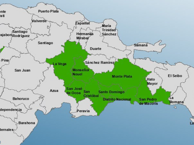 Gran Santo Domingo y siete provincias en alerta verde por vaguada