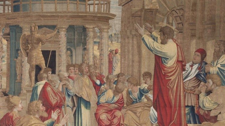 En Castel Gandolfo, el tapiz de Raffaello sobre el sermón de San Pablo