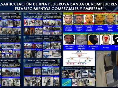 Policía Nacional desmantela banda dedicada a robos comerciales