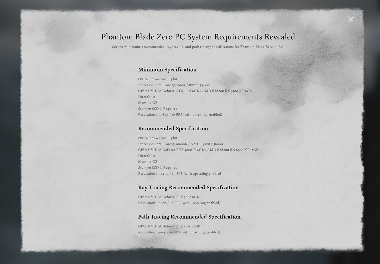 Requisitos de Phantom Blade Zero para activar trazado de rayos: no tendrás que arruinarte