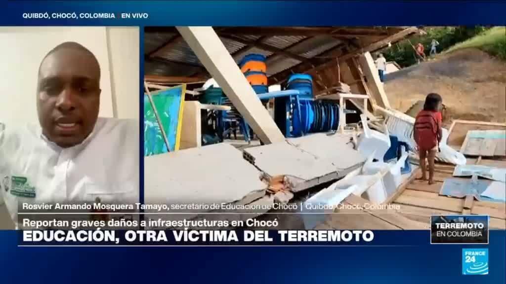 ¿Cuál es la situación de la infraestructura educativa en el Chocó tras el sismo en Colombia?