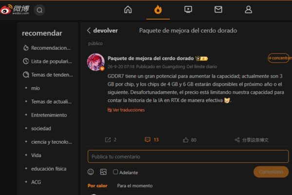 Las GeForce RTX 60 podrían duplicar la memoria gráfica en comparación con las RTX 50