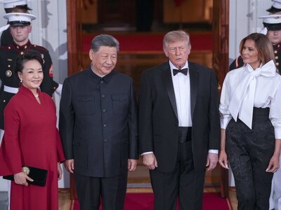 Trump y Melania Trump celebran cena de Estado con el presidente chino Xi Jinping