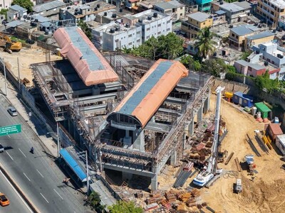 Avanza construcción del Teleférico de Santo Domingo Oeste en estaciones y cabinas